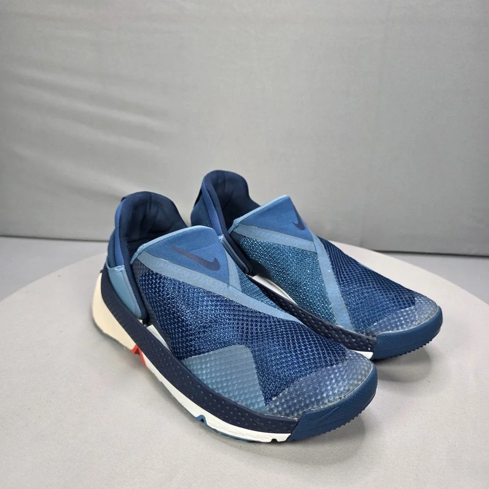 Nike Go FlyEase Mens Size 5 Court Blue Hinged Heel Slip On Shoes Sneakers